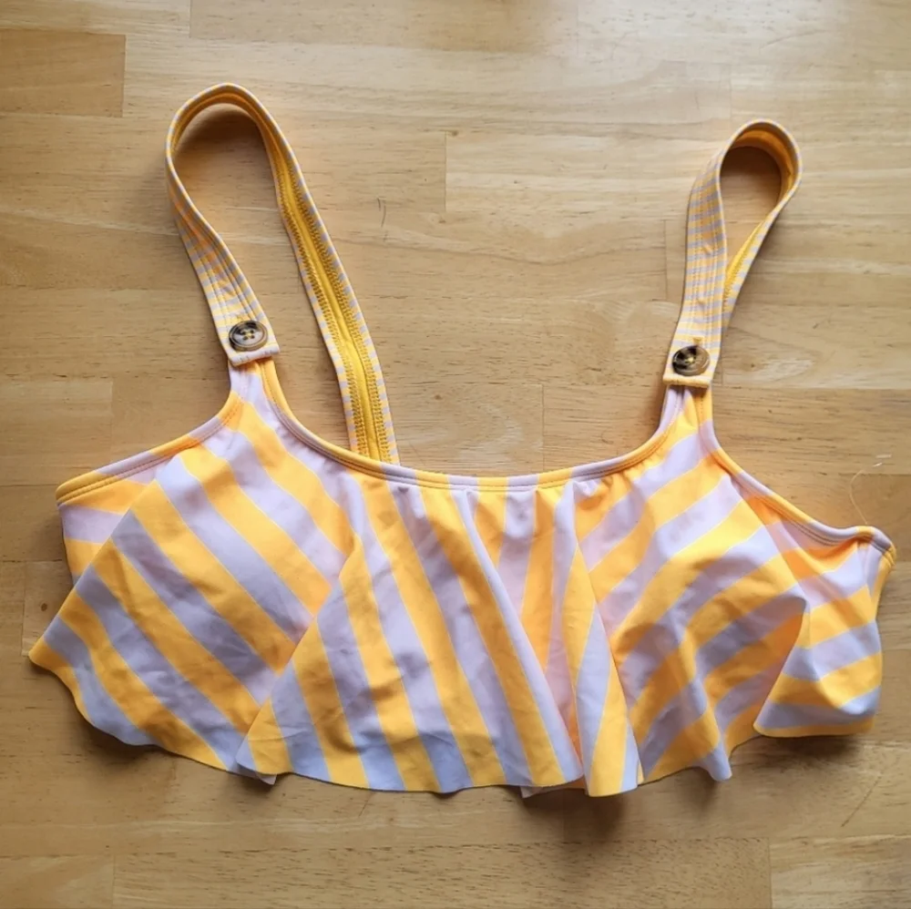 Arizona Jean Co Bikini Top Juniors Orange And White Stripe XXL Bathing Suit New